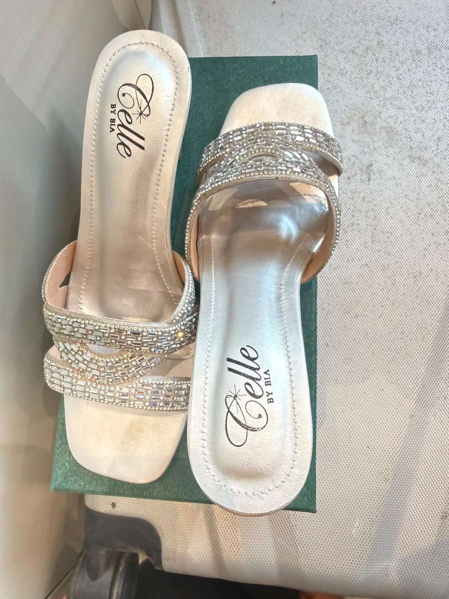 Crystal Strap Slide — Ivory