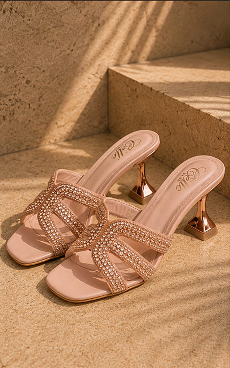 Crystal H-Strap Mule — Copper