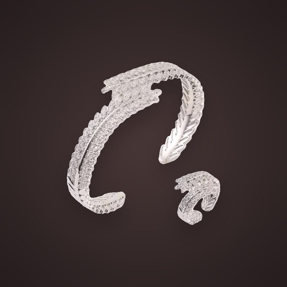 Feather Cuff — Silver