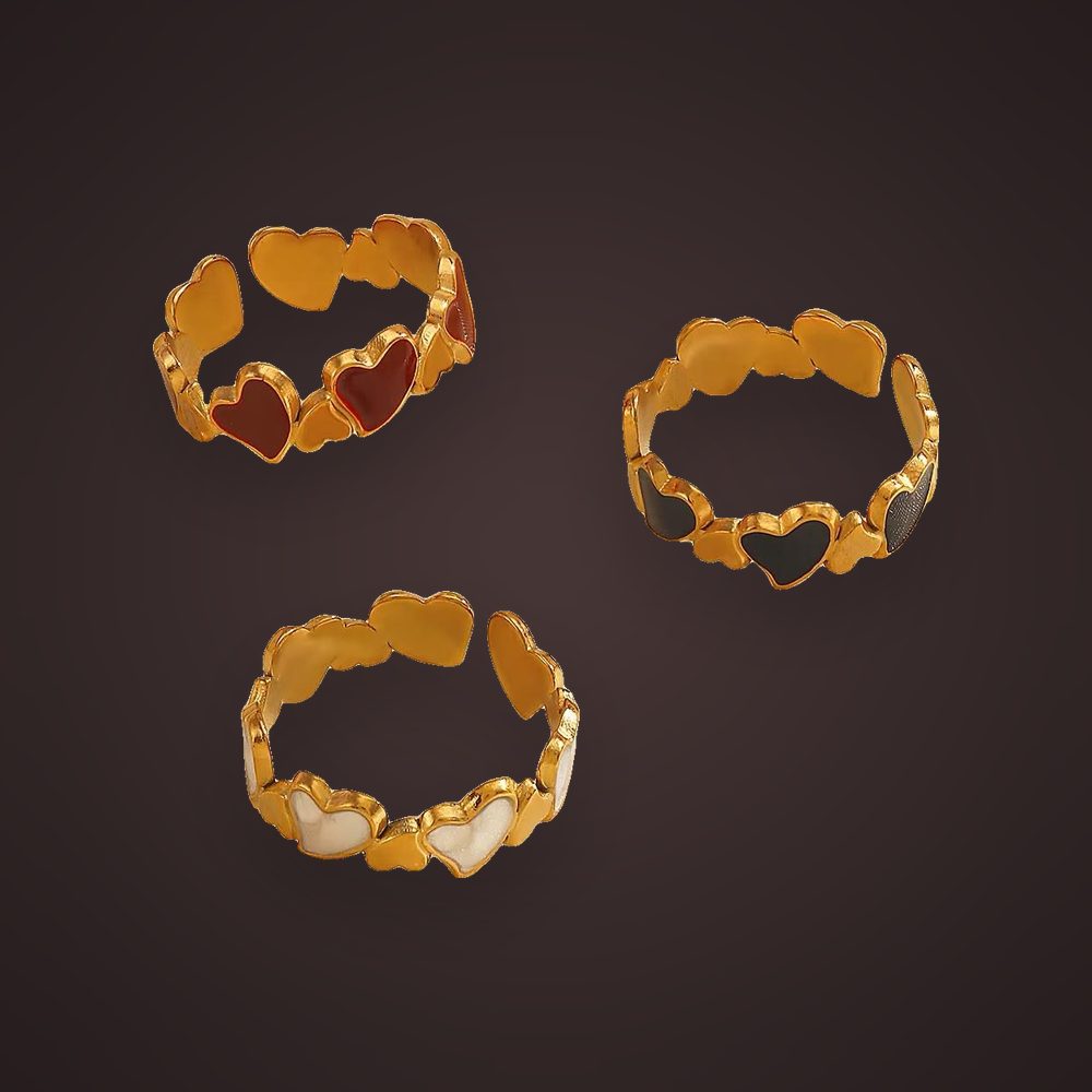 Heart Band Rings