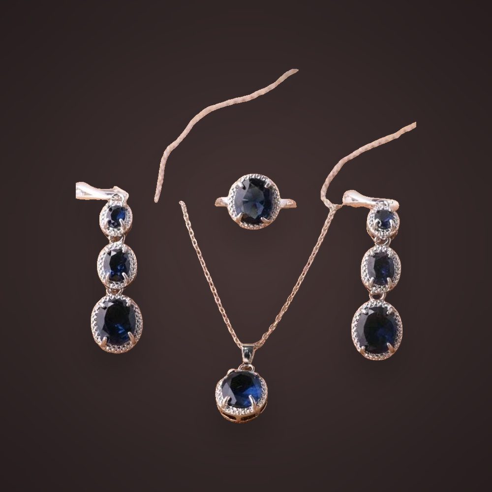 Sapphire Halo Set