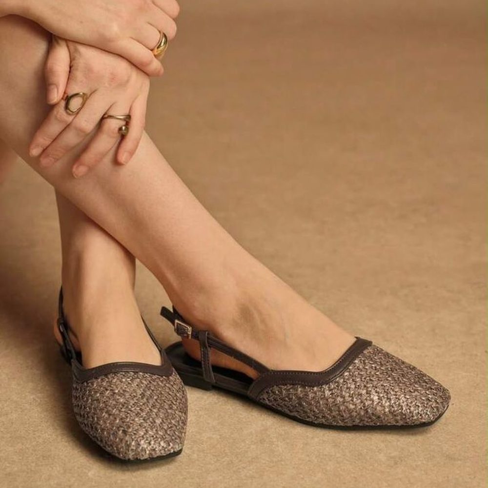 Woven Slingback — Bronze
